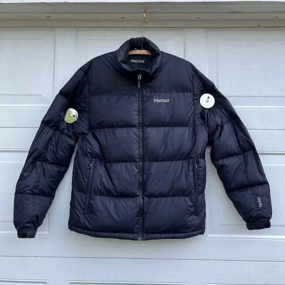 Marmot 700 Fill Down Puffer Jacket Mens L Navy Lightweight Full Zip